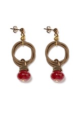 Monica Trevisi Steel ring semiprecious stone drop E