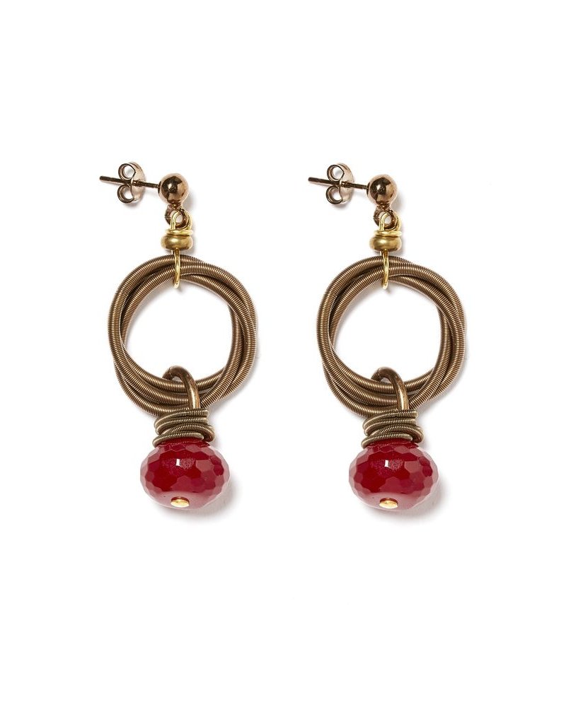 Monica Trevisi Steel ring semiprecious stone drop E