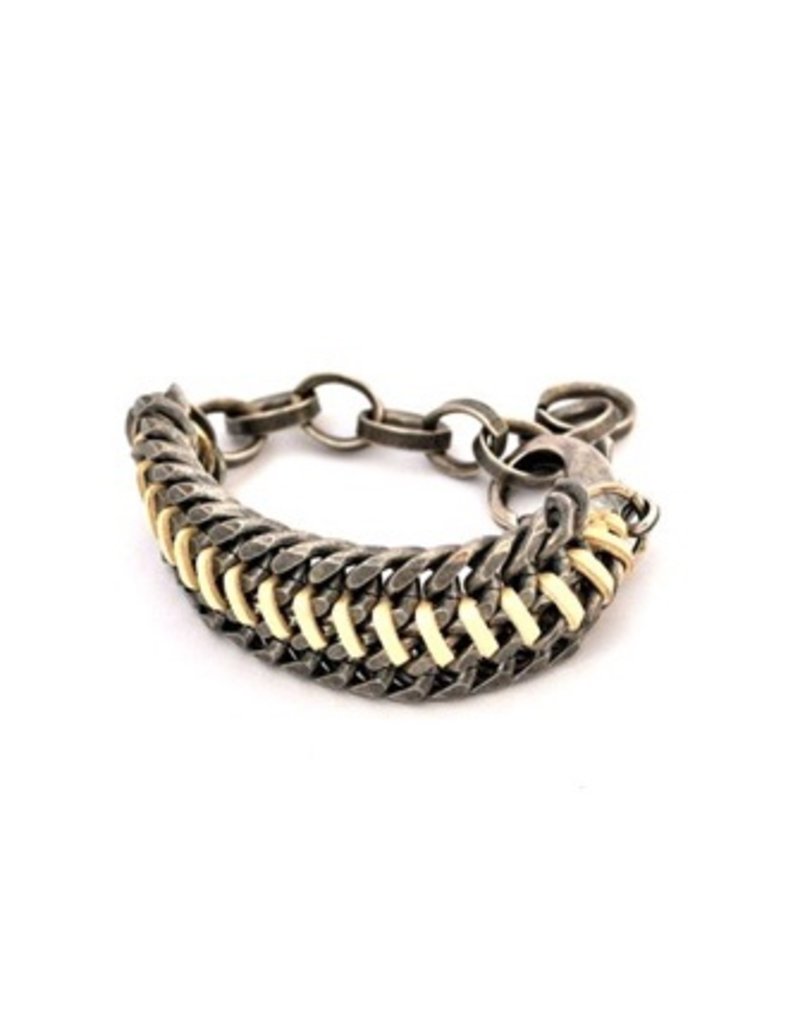 PALOMA large old silver cream leather B