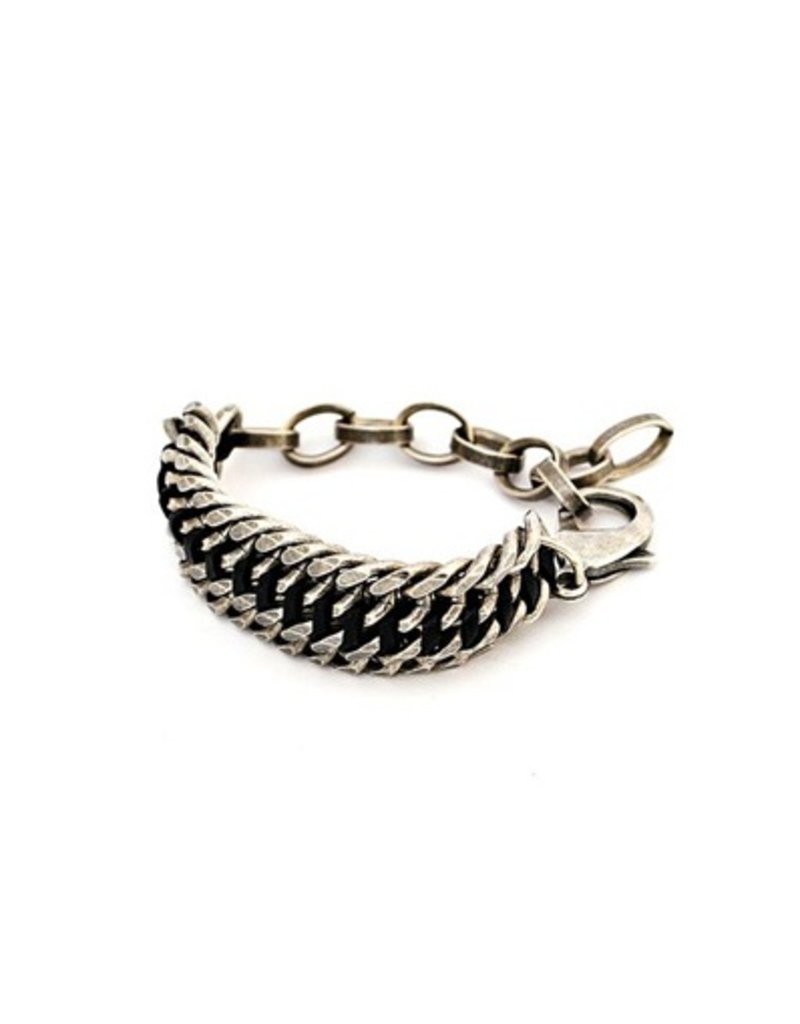 PALOMA large old silver black leather B