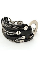 EDITH old silver cream leather B