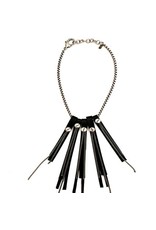 EDITH long old silvar leather chain N
