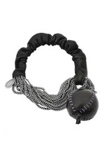 BERTA brass old silver black leather ball B