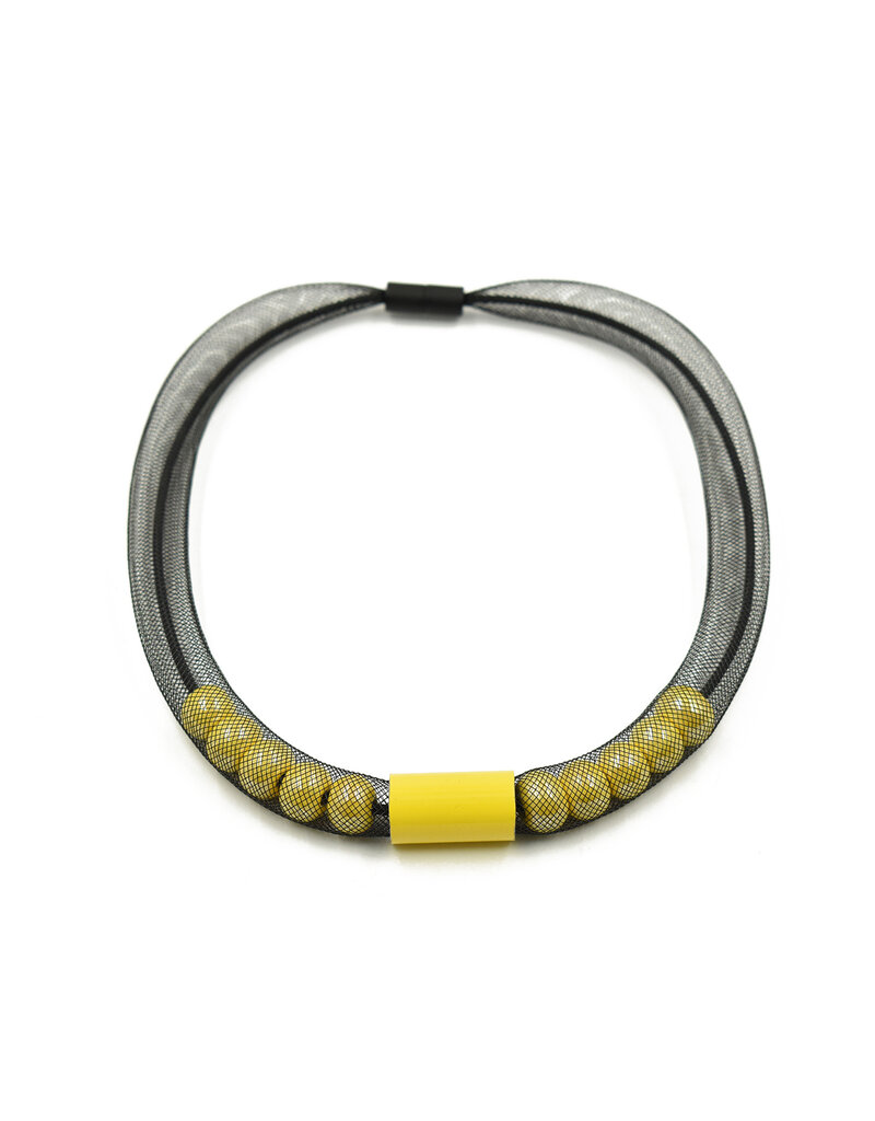 Christina Brampti Alumin tube pearls mesh N