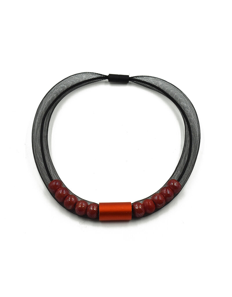 Christina Brampti Alumin tube pearls mesh N