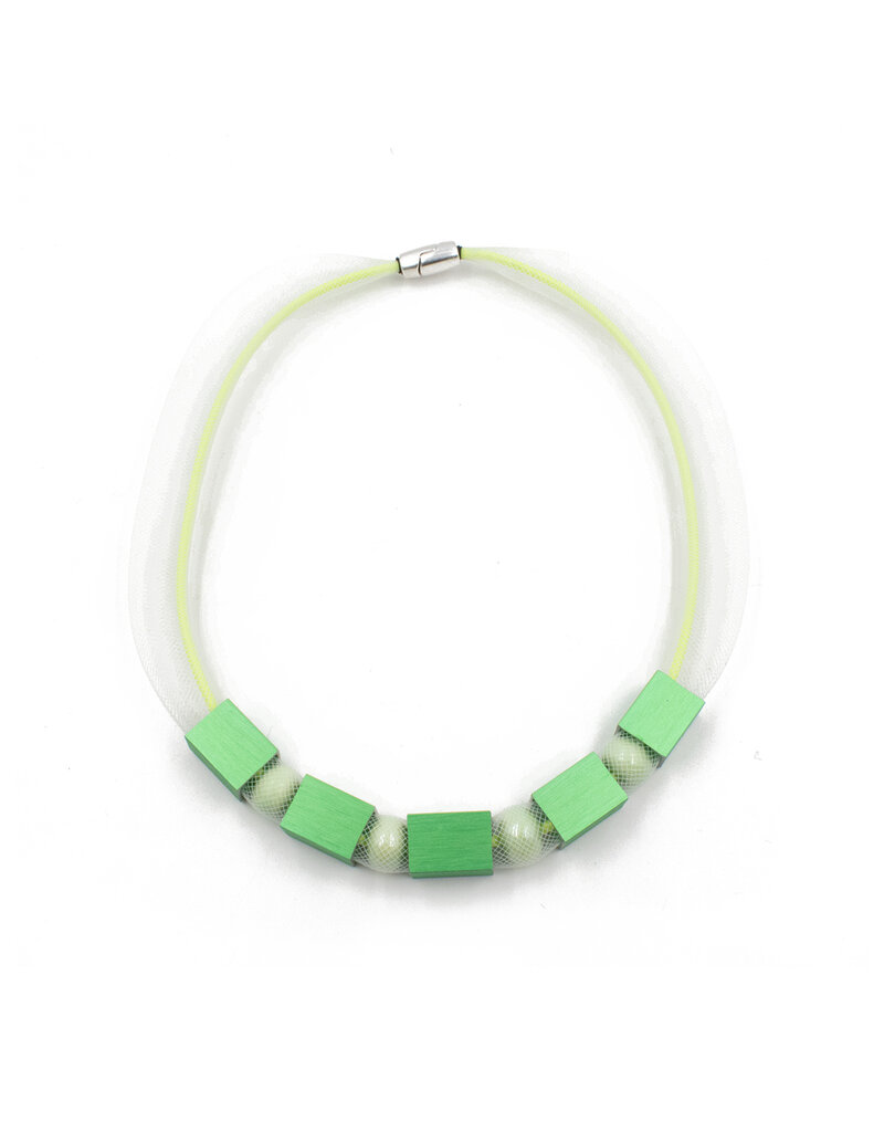 Christina Brampti Mesh cube encased bead N