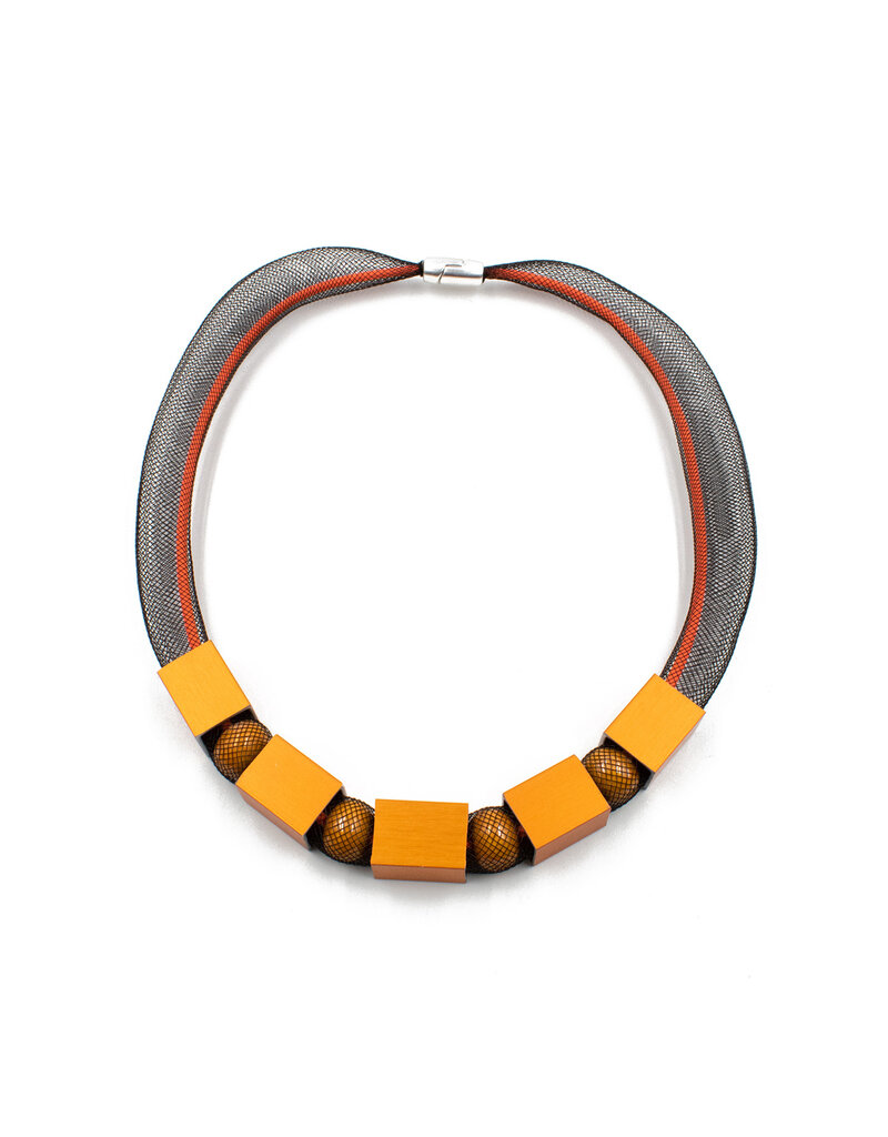 Christina Brampti Mesh cube encased bead N