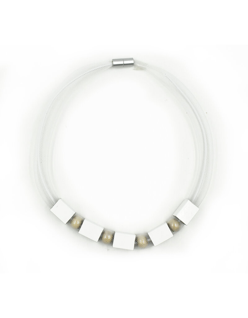 Christina Brampti Mesh cube encased bead N