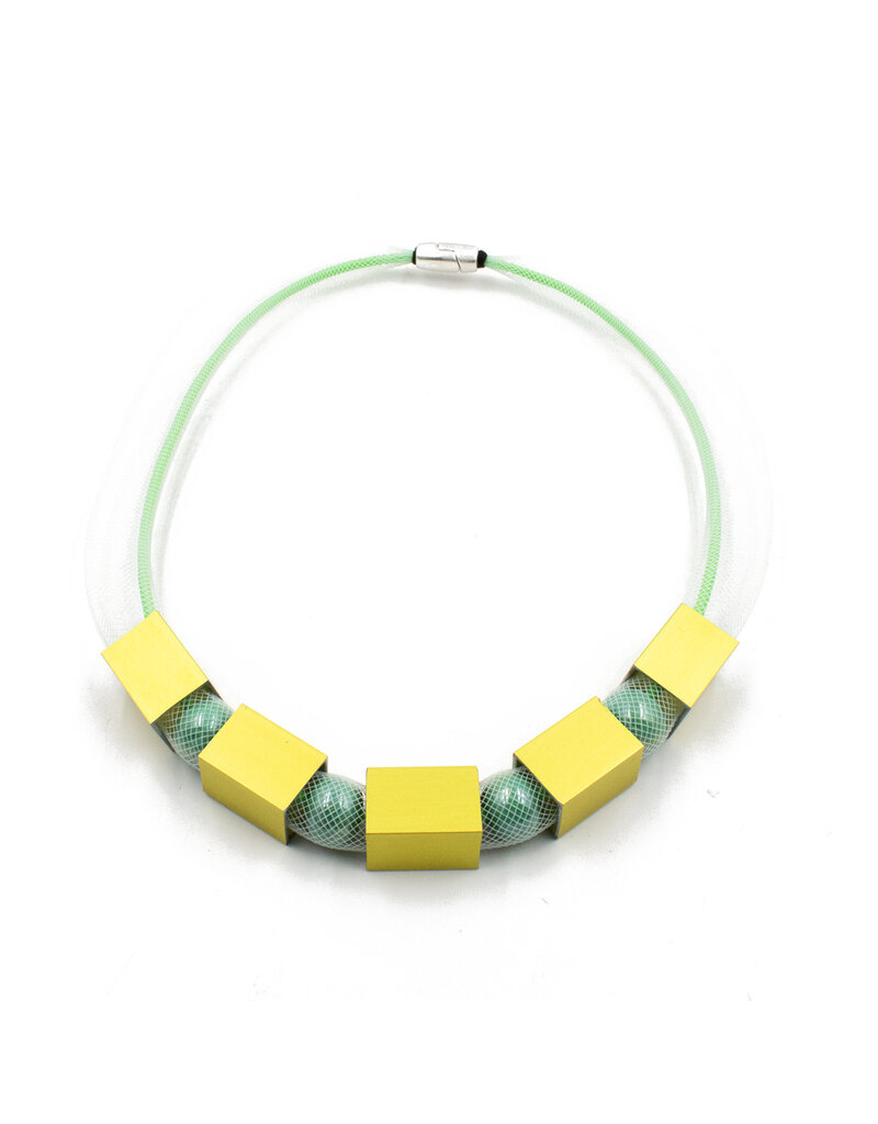 Christina Brampti Mesh cube encased bead N