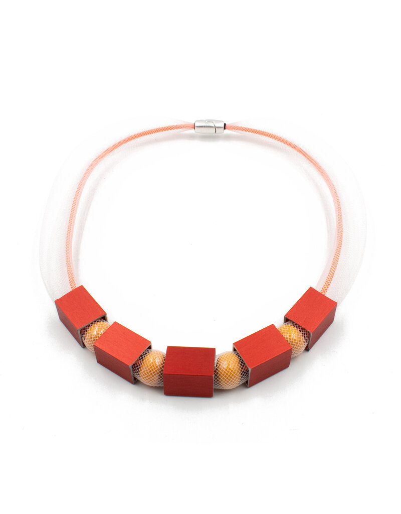 Christina Brampti Mesh cube encased bead N