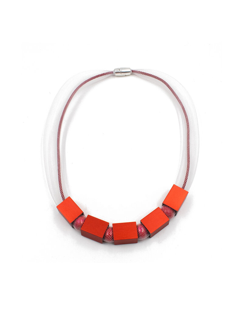 Christina Brampti Mesh cube encased bead N
