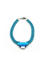 Christina Brampti Silk cord aluminium rectangle short N