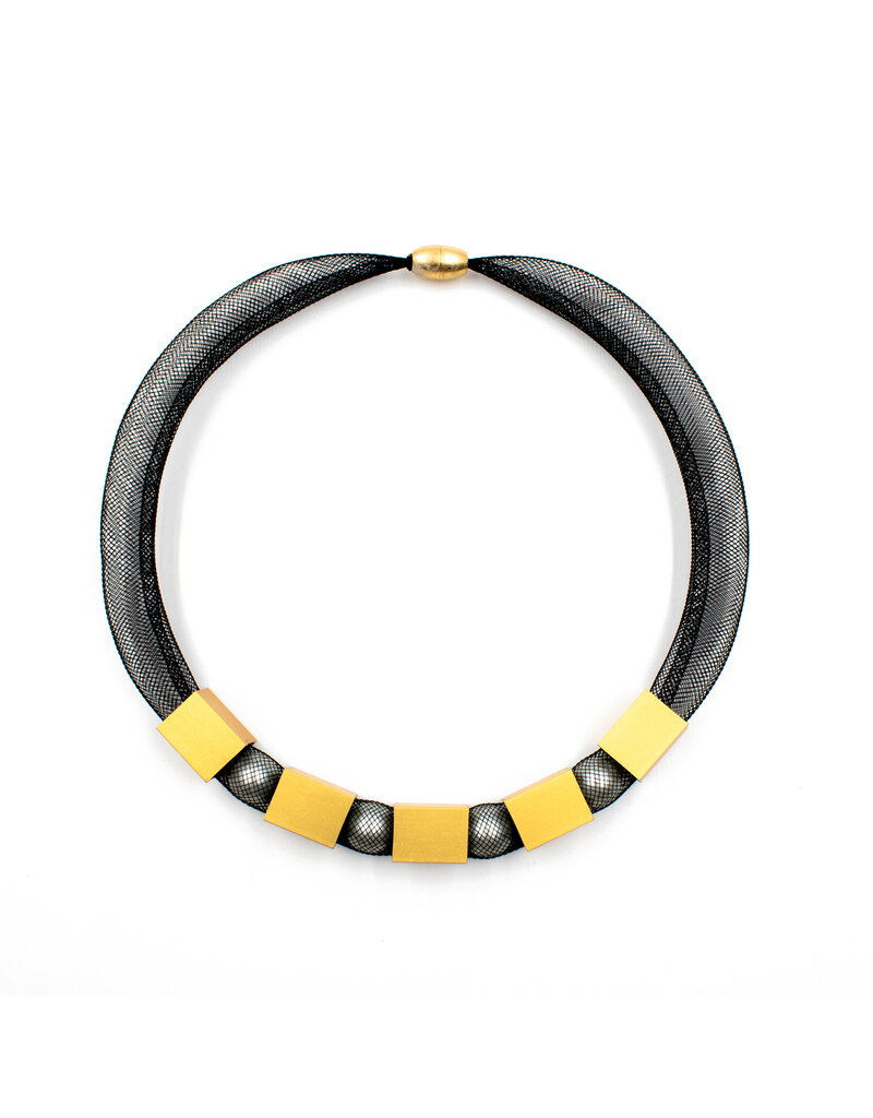 Christina Brampti Mesh cube encased bead N