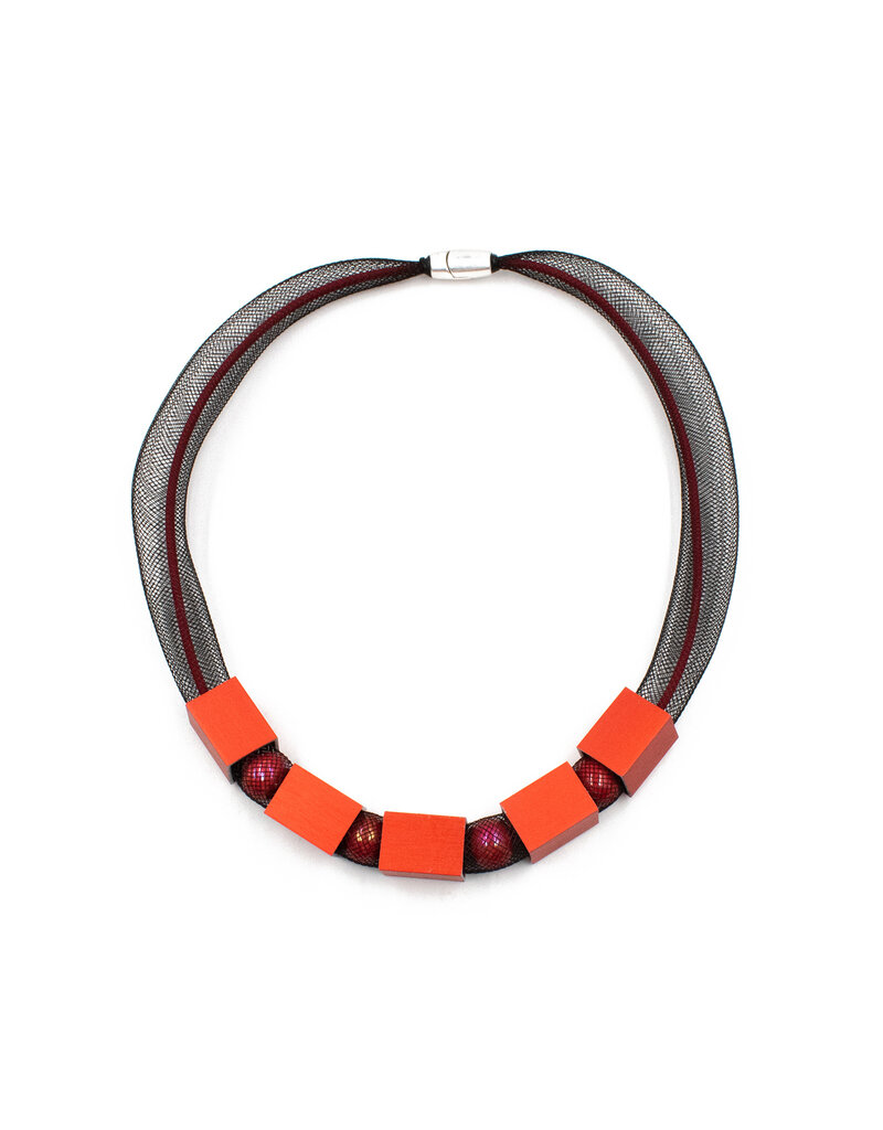 Christina Brampti Mesh cube encased bead N