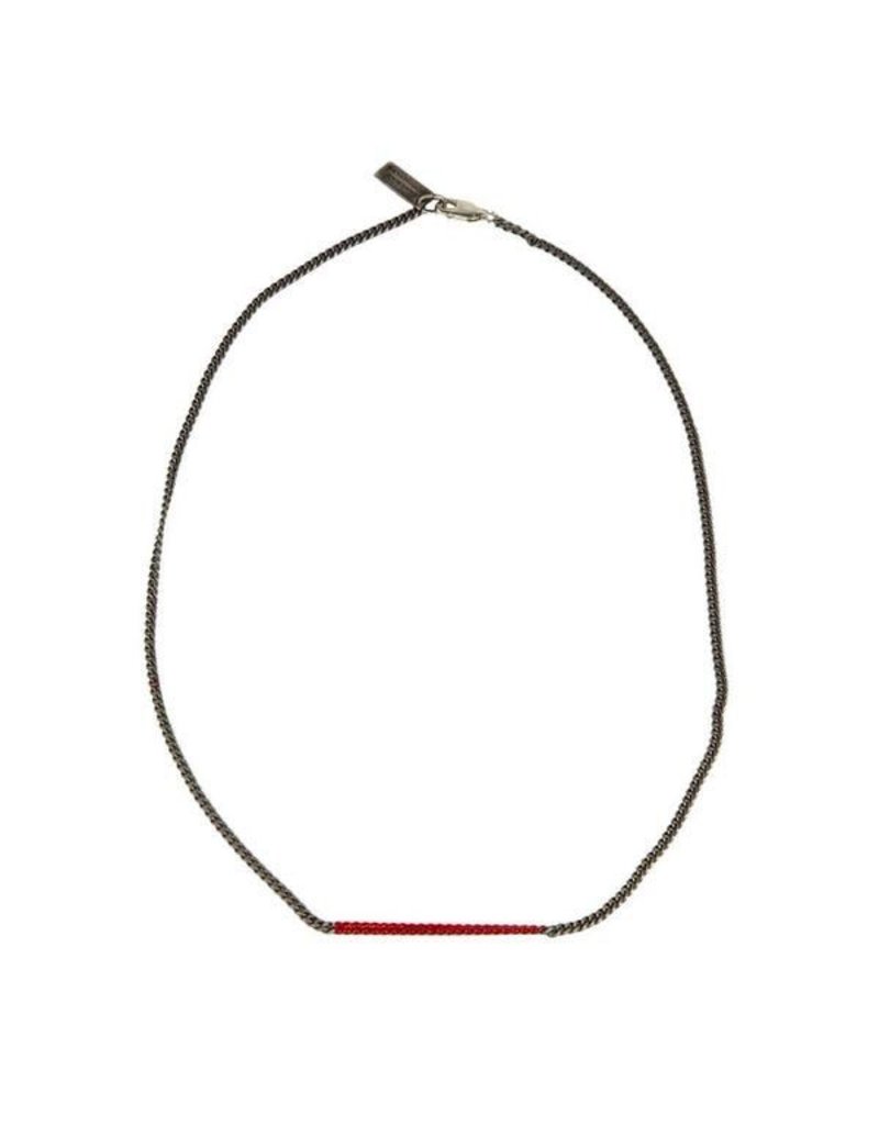 COOL brass chain old silver red paint N