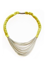 PATNA short lime leather brass white gold N