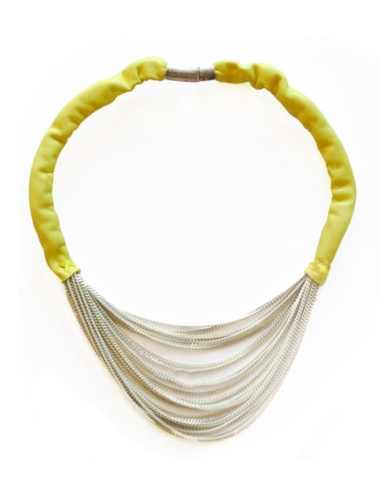 PATNA short lime leather brass white gold N