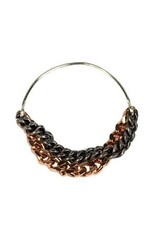 BEE brass chain two pink gold old silver R