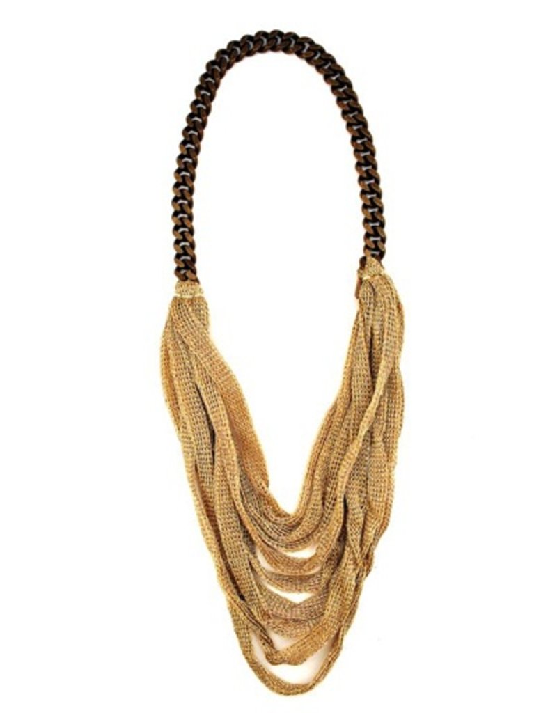 CHLOE gold cloth old gold chain N
