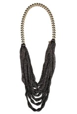 CHLOE black cloth old silver chain N