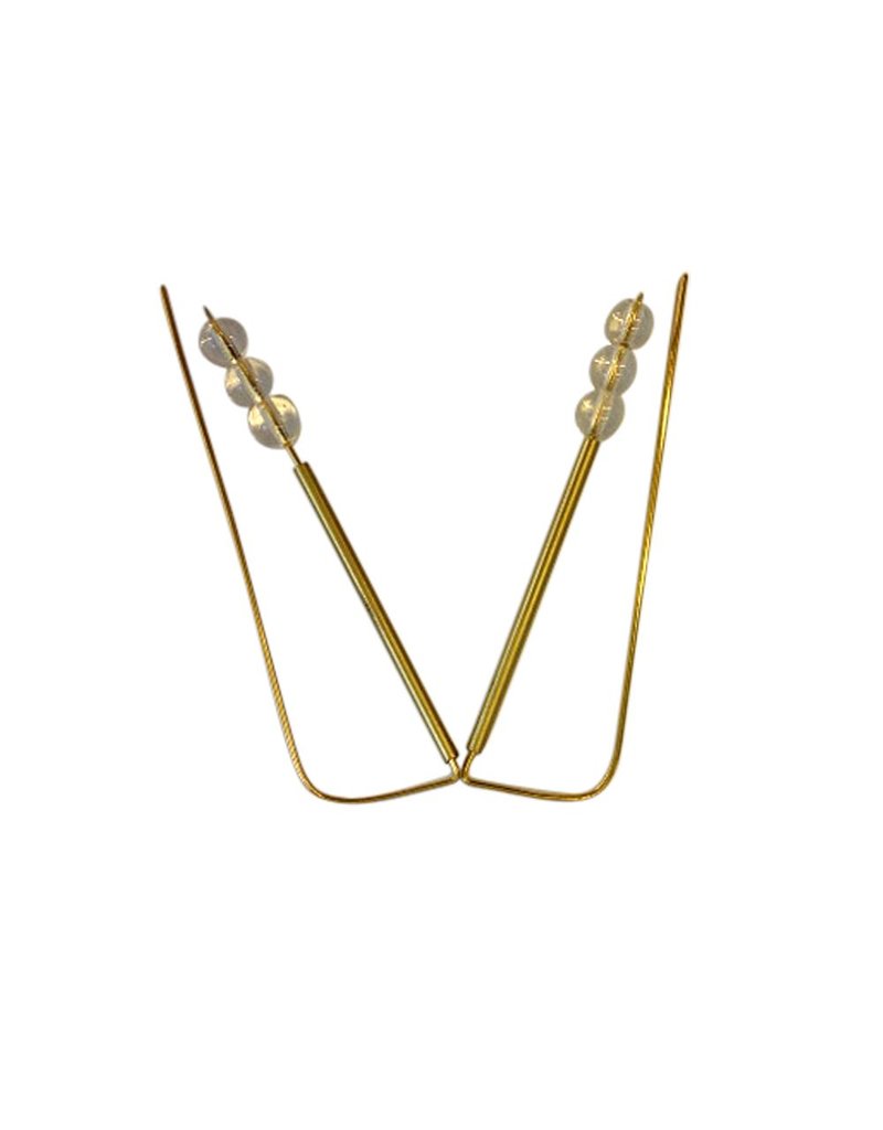 RosaMendez TUBULAR brass 3 glass ball long E