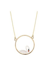 Nach White swan round mini necklace