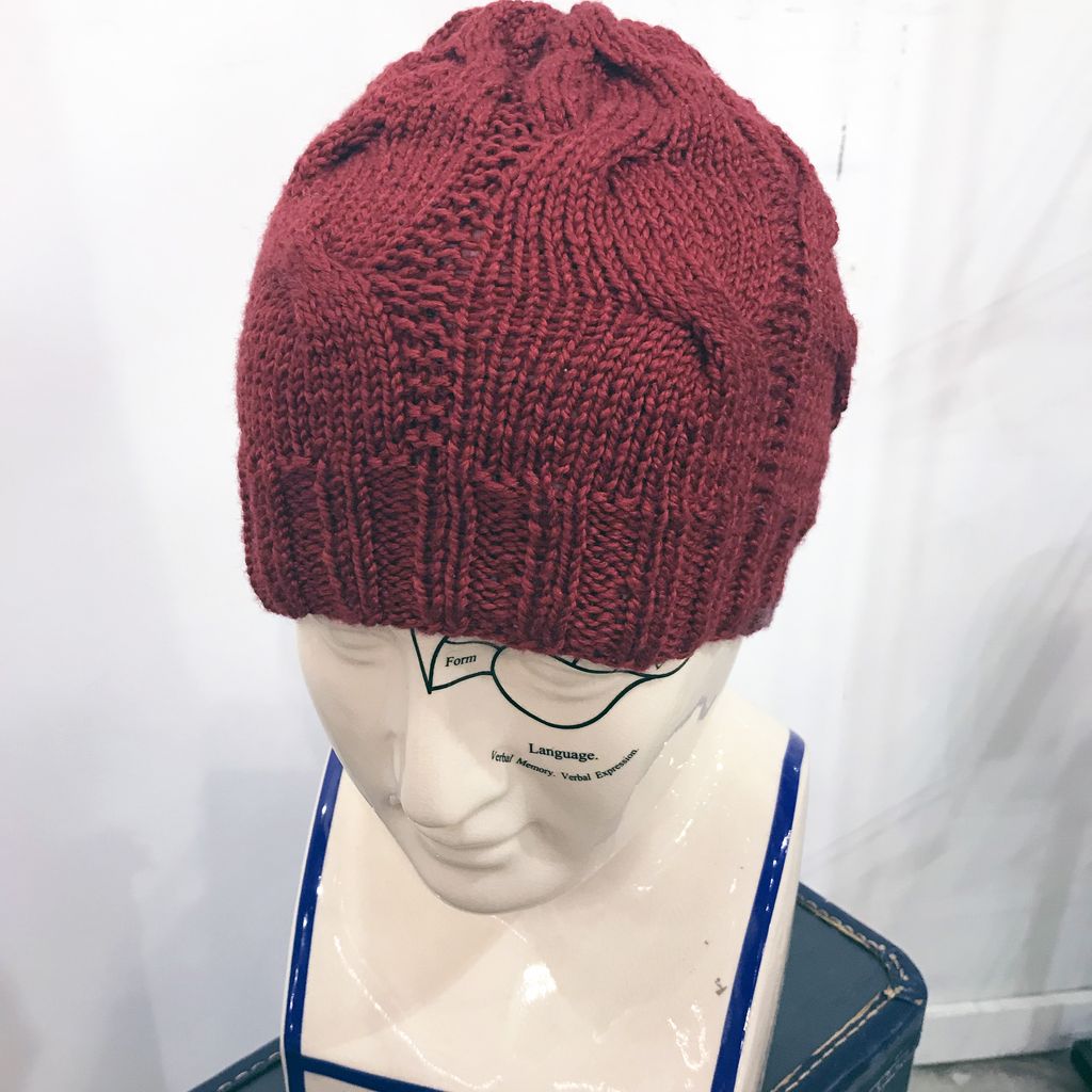Knit Wear Tim the Cabled Touque in Silk Blend Yarn Scarlet