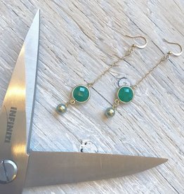 Earrings Drop Earrings with Glass and Swarovski Pearl