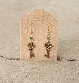Earrings Fairy Key Earrings - Gold