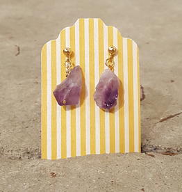 Earrings Raw Royal Amethyst Earrings