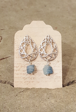 Earrings Cathedral Earrings - White Gold and Apatite