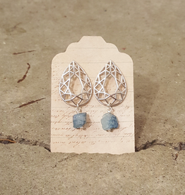 Earrings Cathedral Earrings - White Gold and Apatite