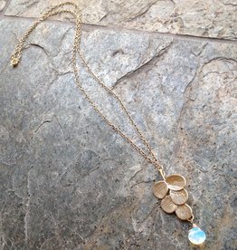 5 Leaf Necklace with Moonstone