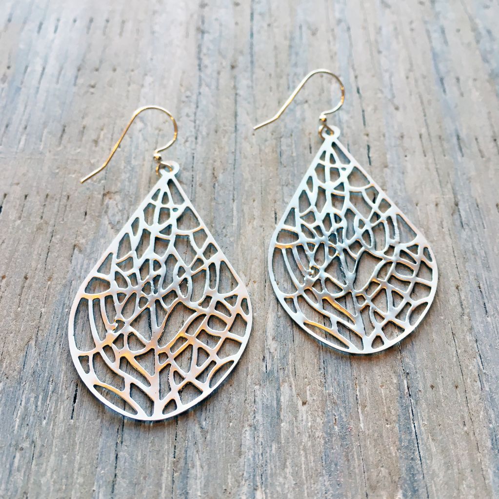 Earrings Lamina Organic Texture Teardrop Leaf Earrings