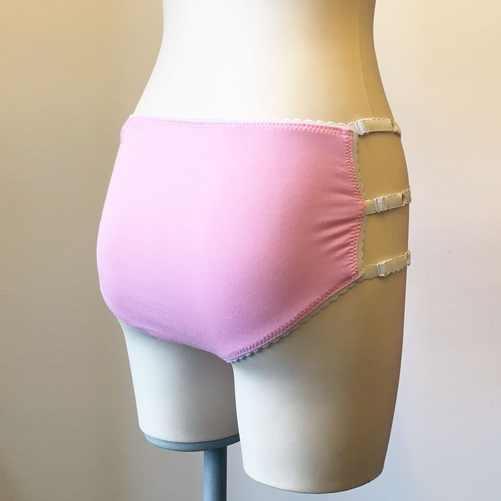 Underwear Bottoms Pink and White Mid Rise Cage Panties