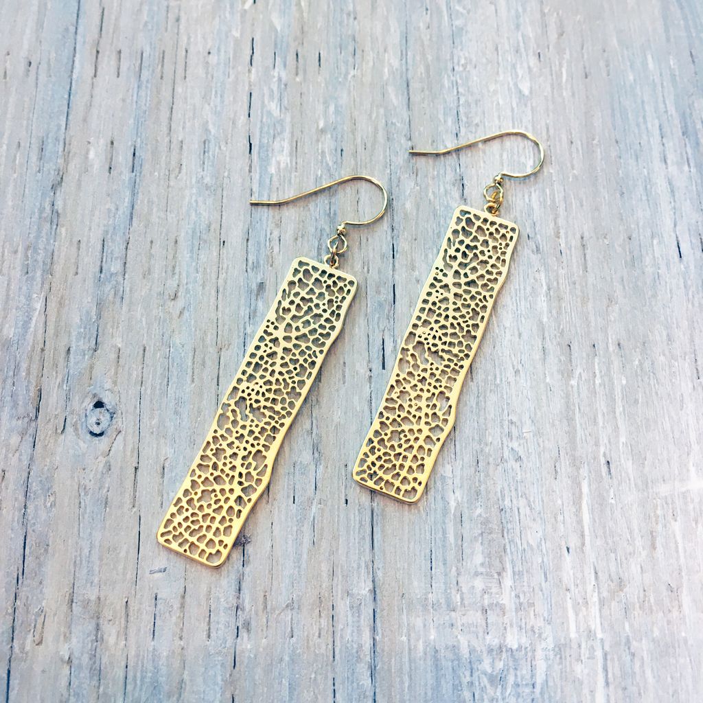 Earrings Organic Speckled Filagree Earrings