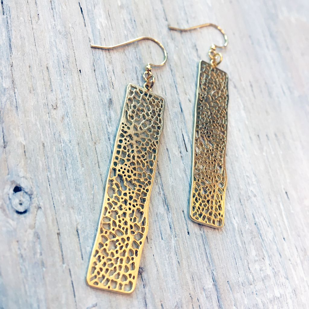 Earrings Organic Speckled Filagree Earrings