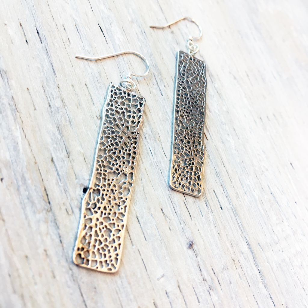 Earrings Organic Speckled Filagree Earrings