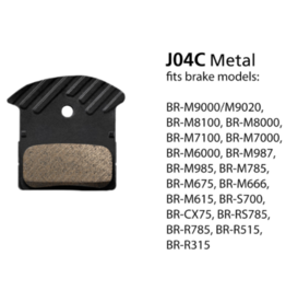 Shimano Metal Brake Pad, With  Fin and Spring
