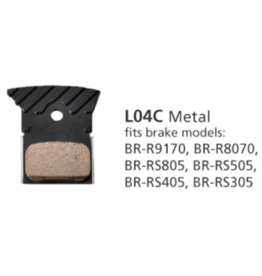 Shimano Metal Brake Pad, With Fin and Spring