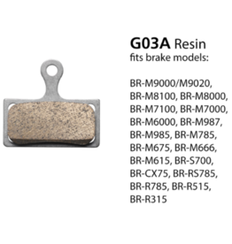Shimano Resin Brake Pads - G03A