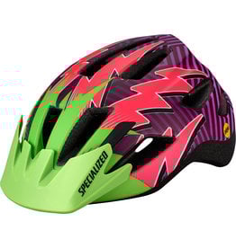 Specialized Shuffle Child Helmet with LED and MIPS - Monster Green / Acid Pink Lightning
