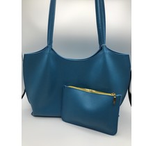 Turquoise Tote Bag with Separate Inside Pocket