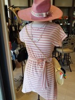 Anna-Kaci Striped Pink Dress