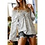Mazik Off Shoulder White & Black Pattern