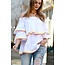 Mazik Off Shoulder White Yellow/Orange Shirt