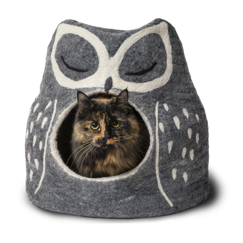 Dharma Dog Karma Cat Dharma Dog Karma Cat Wool Felt Owl Cave Grey