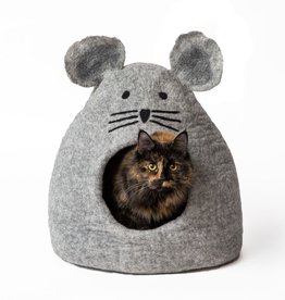 Dharma Dog Karma Cat Dharma Dog Karma Cat Wool Felt Mouse Cave Soft Baby Grey