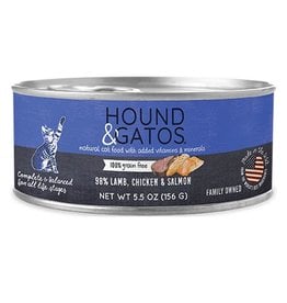 Hound & Gatos Hound & Gatos Cat Can 98% Lamb, Salmon & Chicken 5.5oz