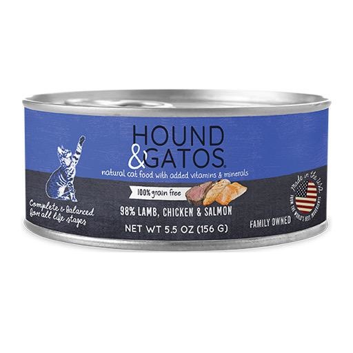 Hound & Gatos Hound & Gatos Cat Can Lamb, Salmon & Chicken 5.5oz